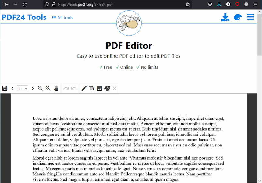 PDF24 Tools PDF editor